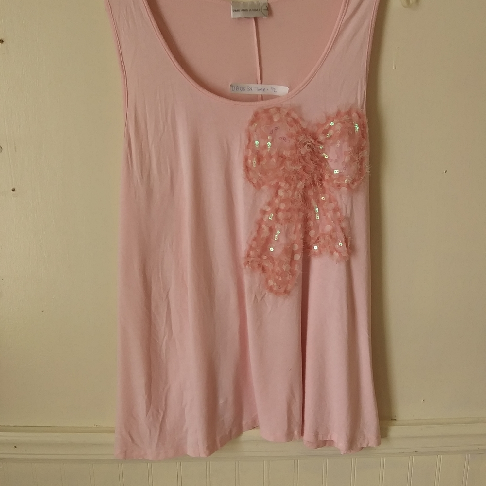 Womens 3x Pink Time and half Tank top